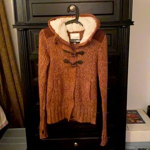 Burgundy Zip Bench Hoodie